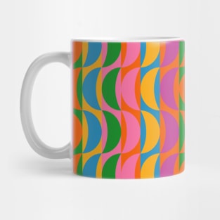 Colorful Wavy Moon Stripes Pop Art Retro Pattern Mug